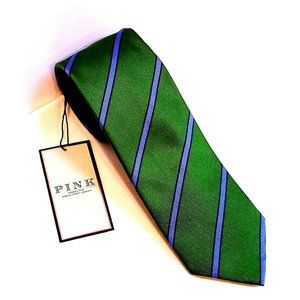 NEW! Thomas Pink Green Striped Tie
